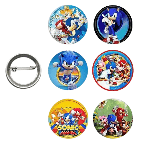 Lisanslı Yaka çanta rozeti Sonic 6lı Paket Pinyata İçi Küçük Hediyelikler