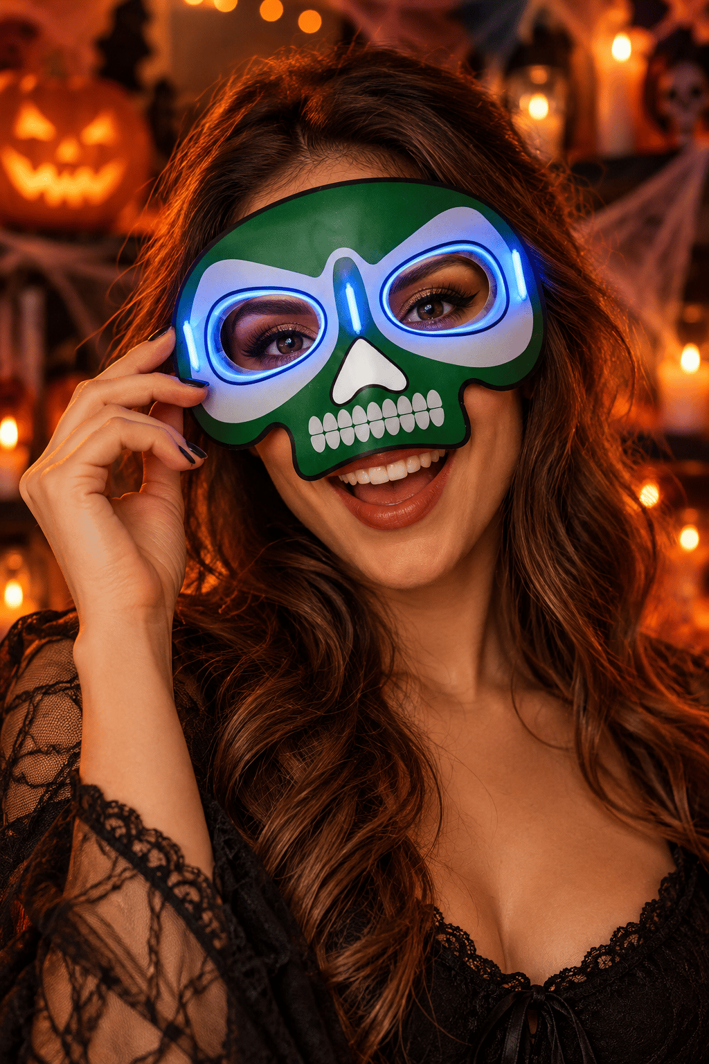 Maske parti maskesi MAVİ glow stick -