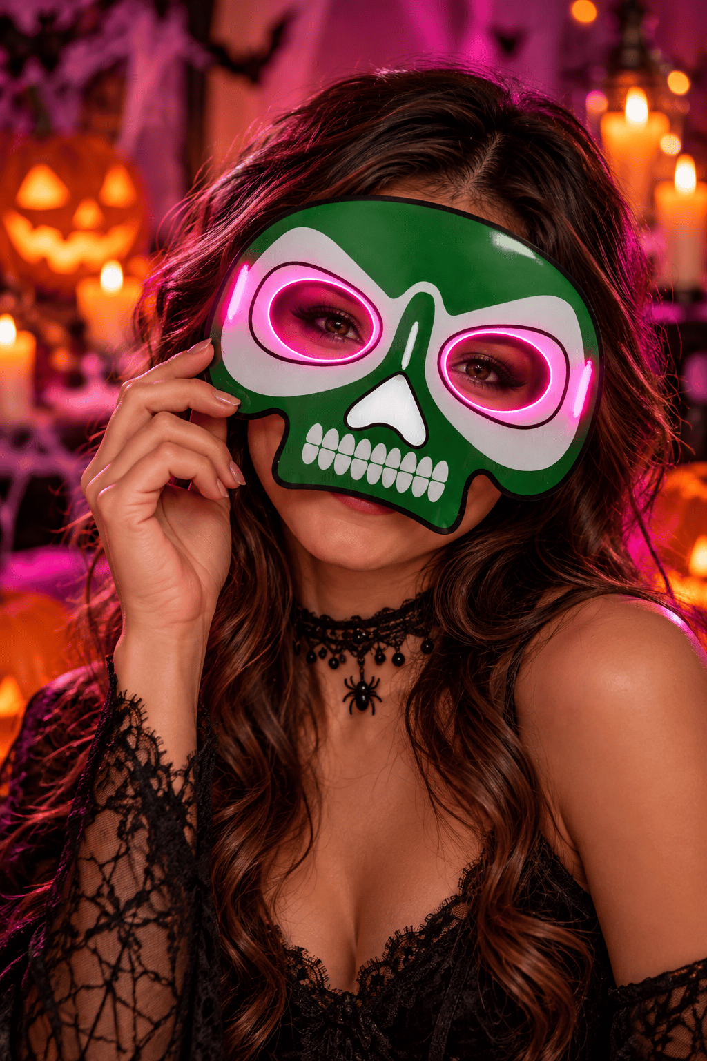 Maske parti maskesi PEMBE glow stick -