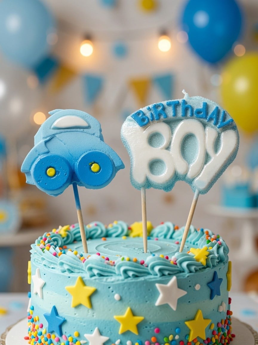 Mum MAVİ birthday boy arabalı