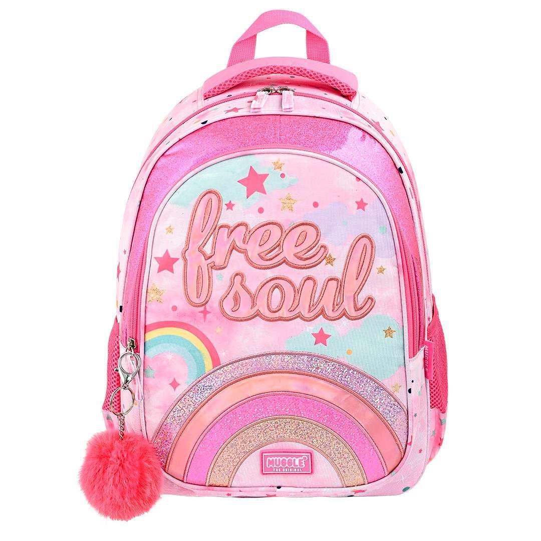 Okul çantası Muggle MU-9060 Glitter Rainbow sırt çantası
