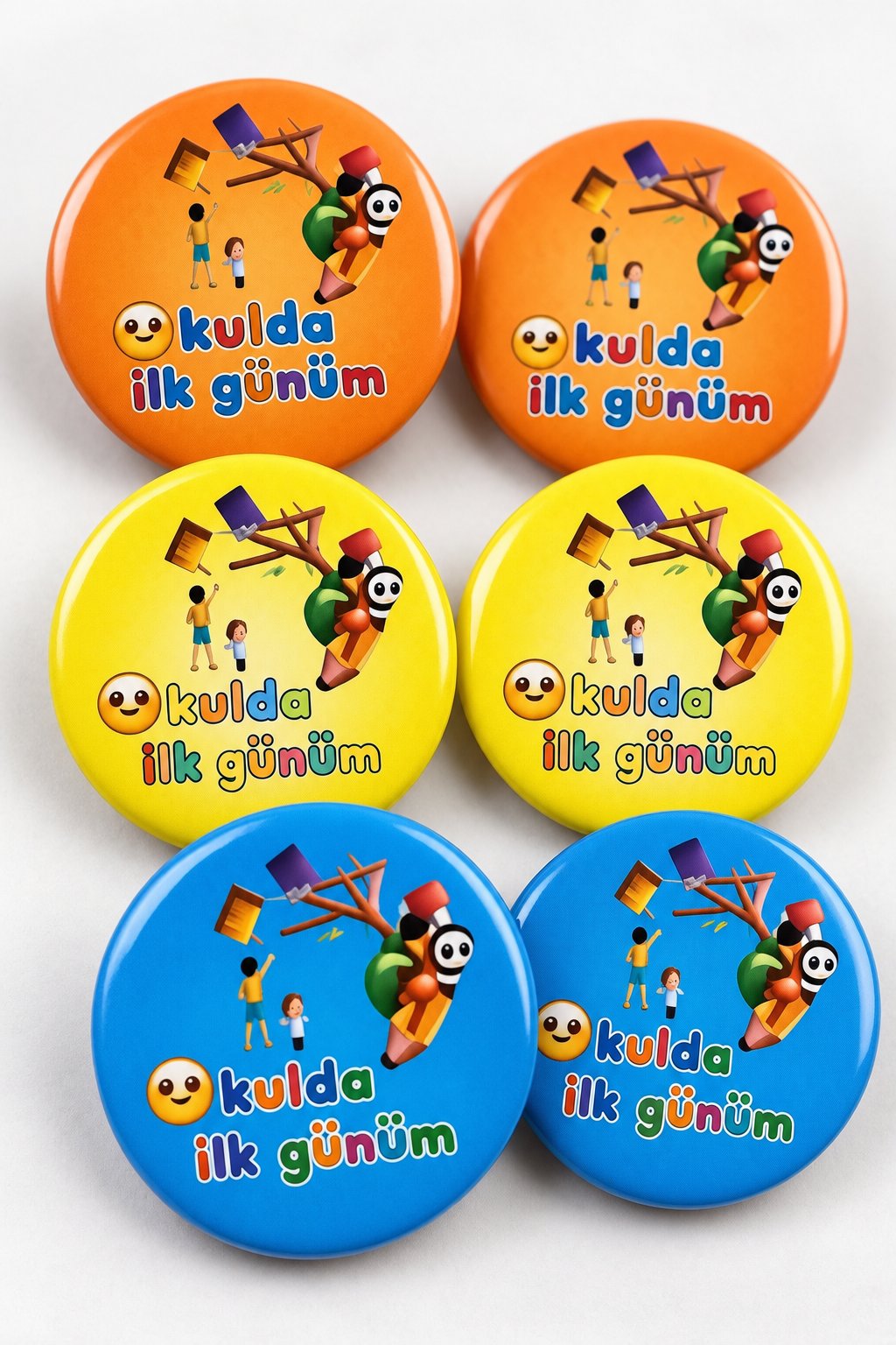 Okulda ilk günüm Yaka çanta rozeti 6lı