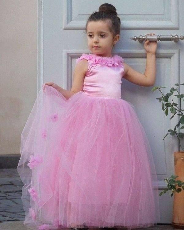 Özel Üretim Pembe Abiye Kostüm 11-12 Yaş