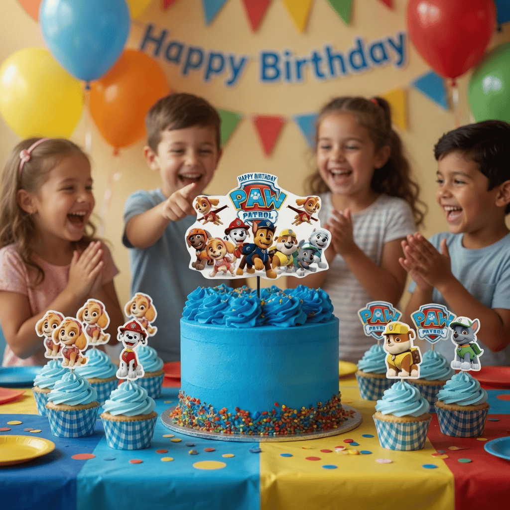 PAW PATROL cake topper set pasta kür-kür-cupcake