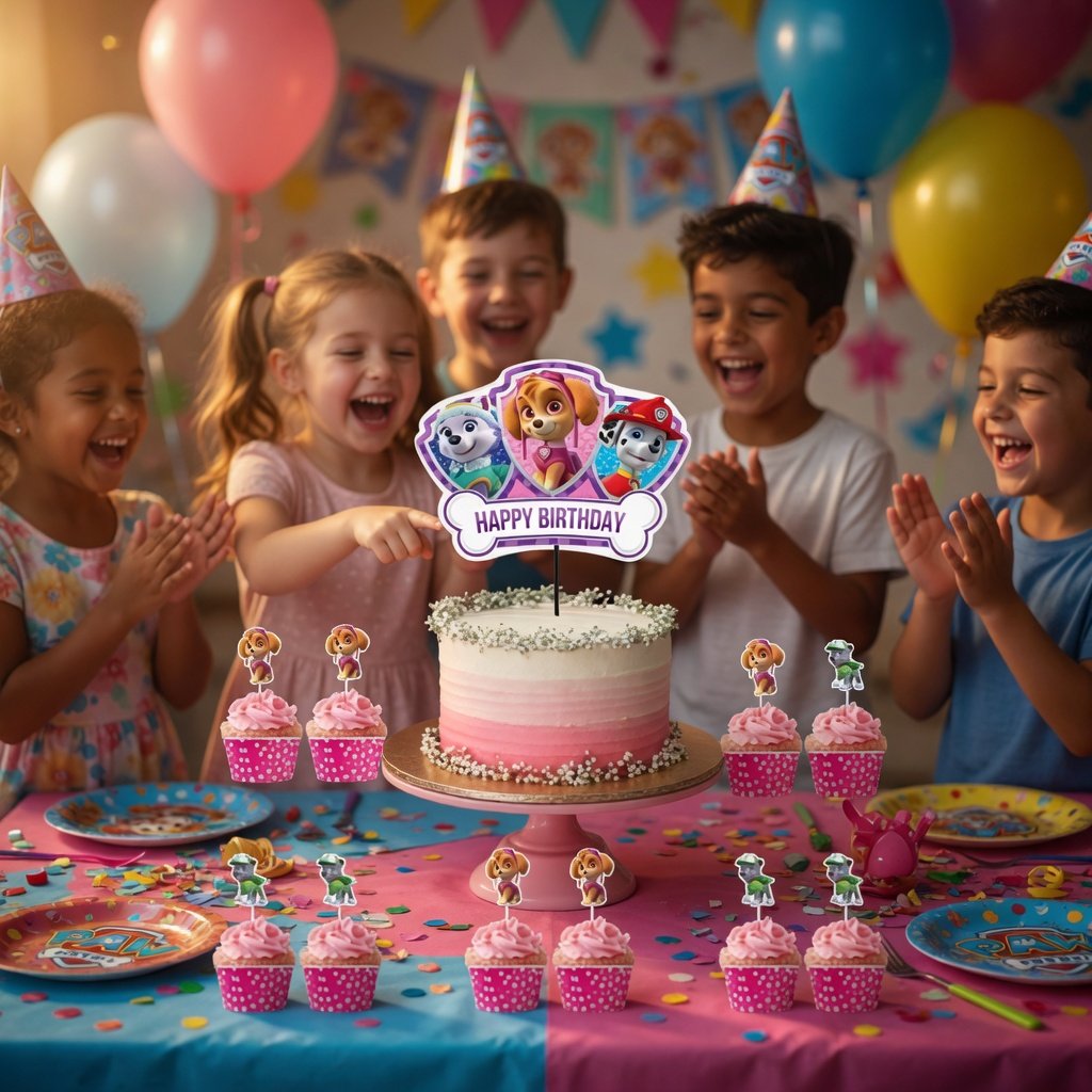 PAW PATROL SKY cake topper set pasta kür-kür-cupca