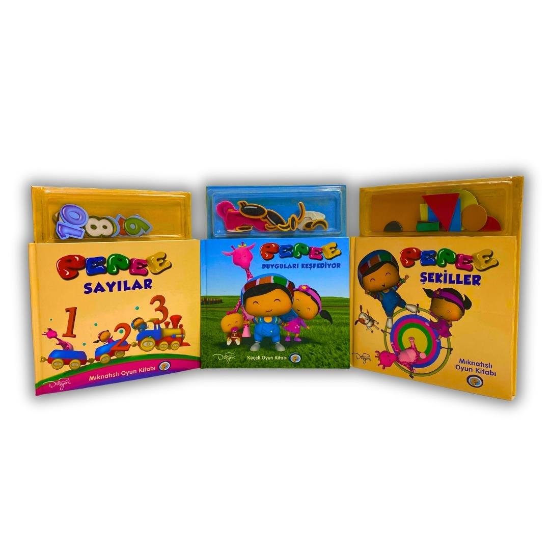 Pepee Duygular Keçe - Sayılar ve Şekiller Mıknatıslı Oyun Kitabı 3lü Set