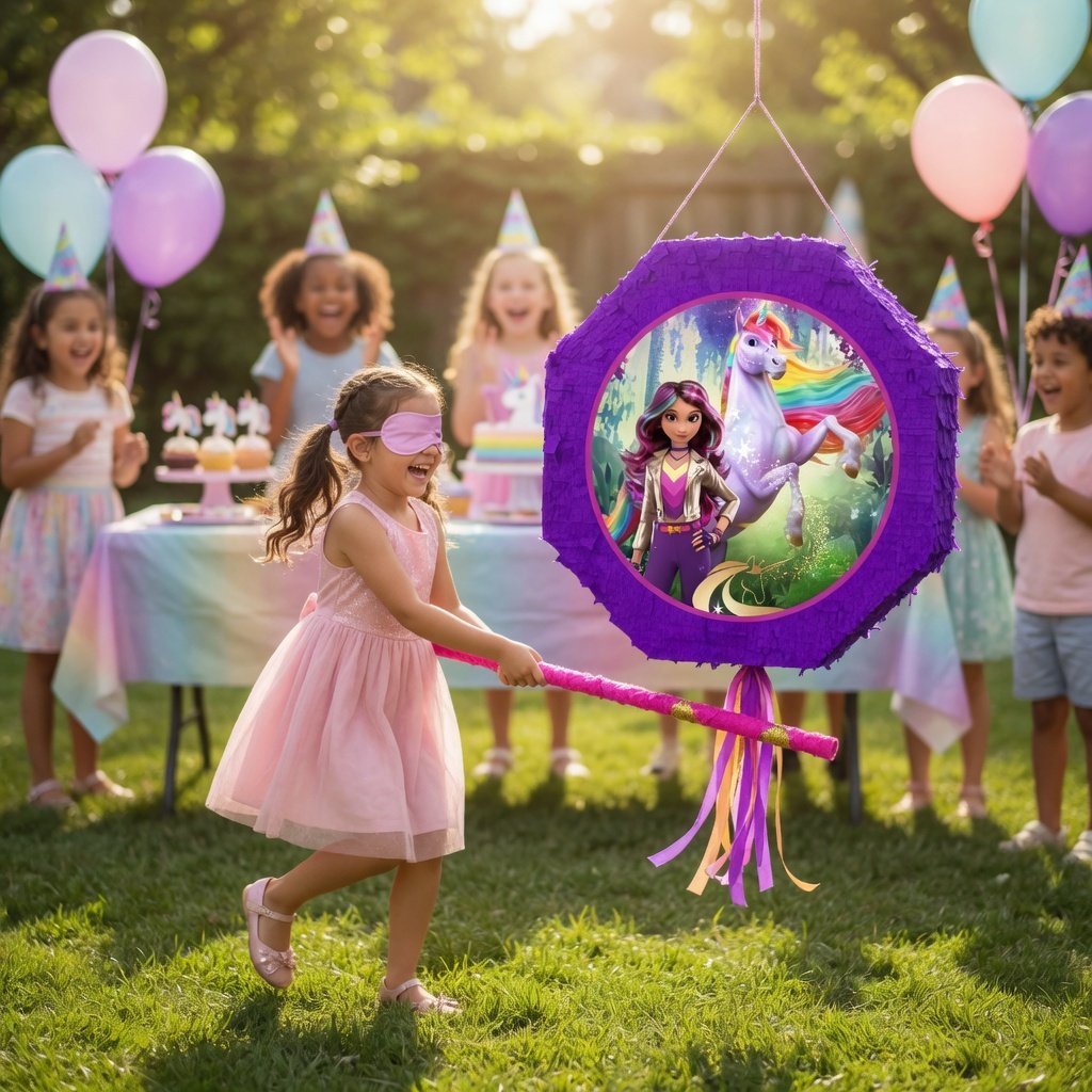 Pinyata Unicorn Akademi Pinyata 42 cm + Sopası