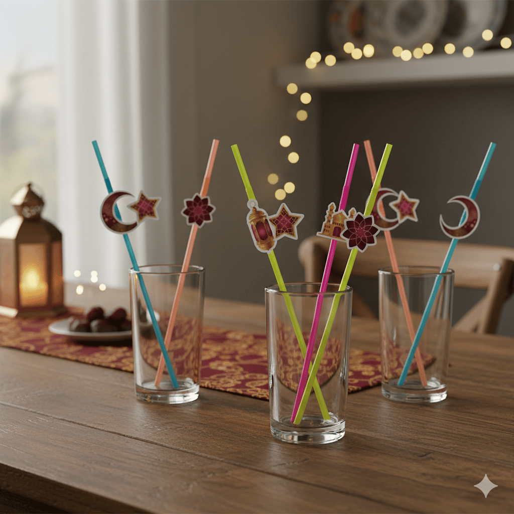 Pipet Ramazan ve dini temalı  pipet 10 lu artistik pipet Bordo