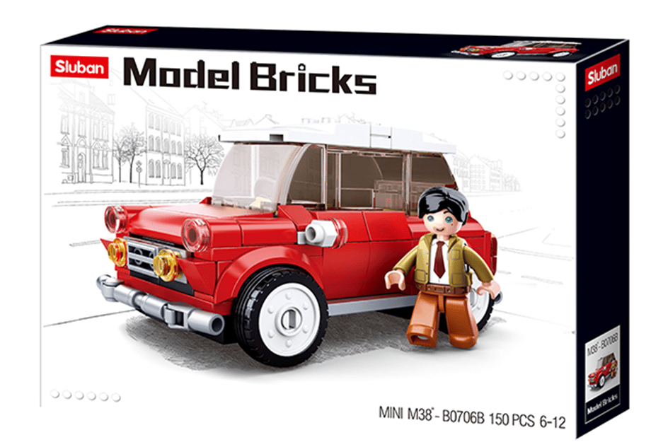 Sluban Model Bricks Kırmızı Retro Araba