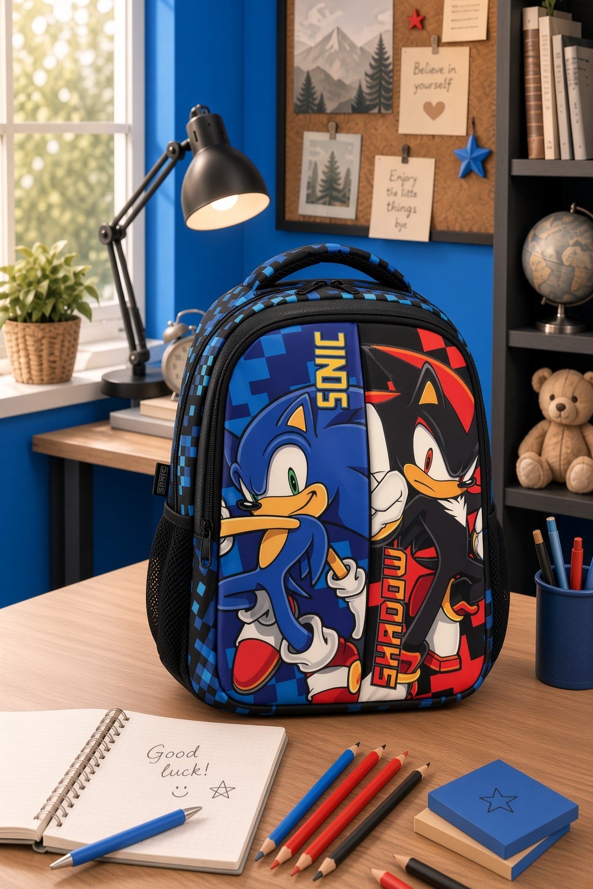 Sonic Shadow çift bölmeli okul Çantası 3589