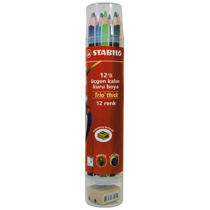 Stabilo kuru boya trio plast.tüp 12 li jumbo k.tra