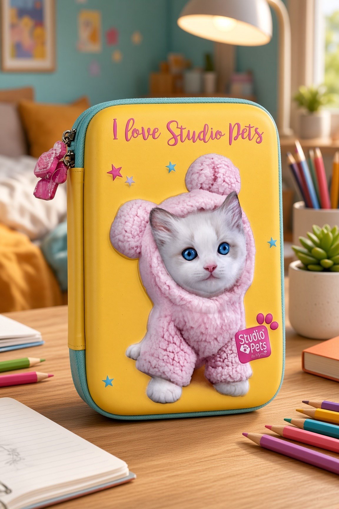 STUDİO PETS PT-7785 eva kalem çantas KEDİLİ-SARI