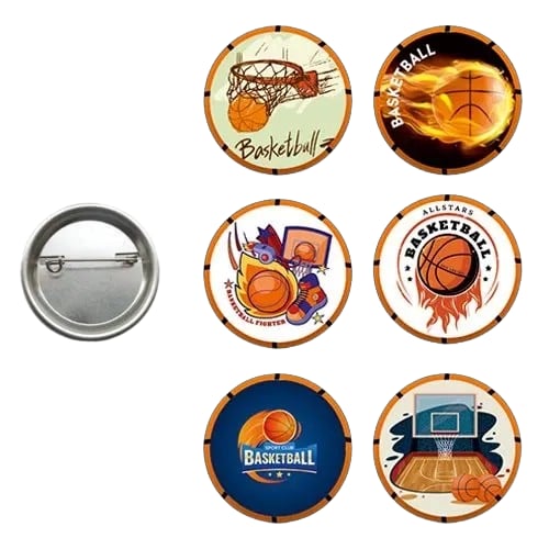Yaka çanta metal rozeti Basketbol Temalı 6lı paket Pinyata İçi Doğum Günü Hediyesi