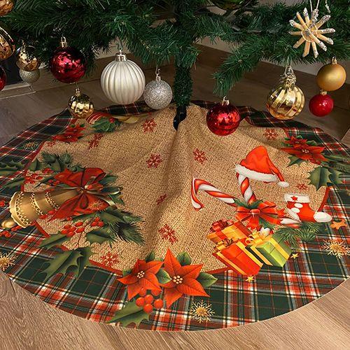 Yılbaşı Ağaç Altlık Örtüsü 105 jüt görünüm kalın kumaş lüks su tutmaz çam ağacı altı örtüsü