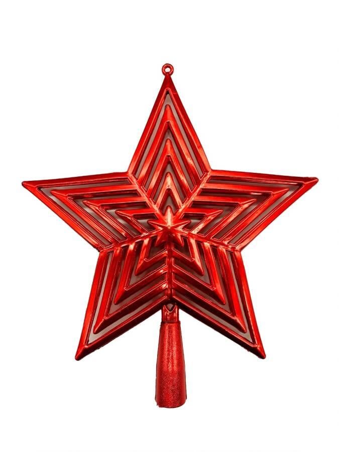 Yılbaşı Ağaç Tepelik 23cm KIRMIZI içiçe geçmiş yıl