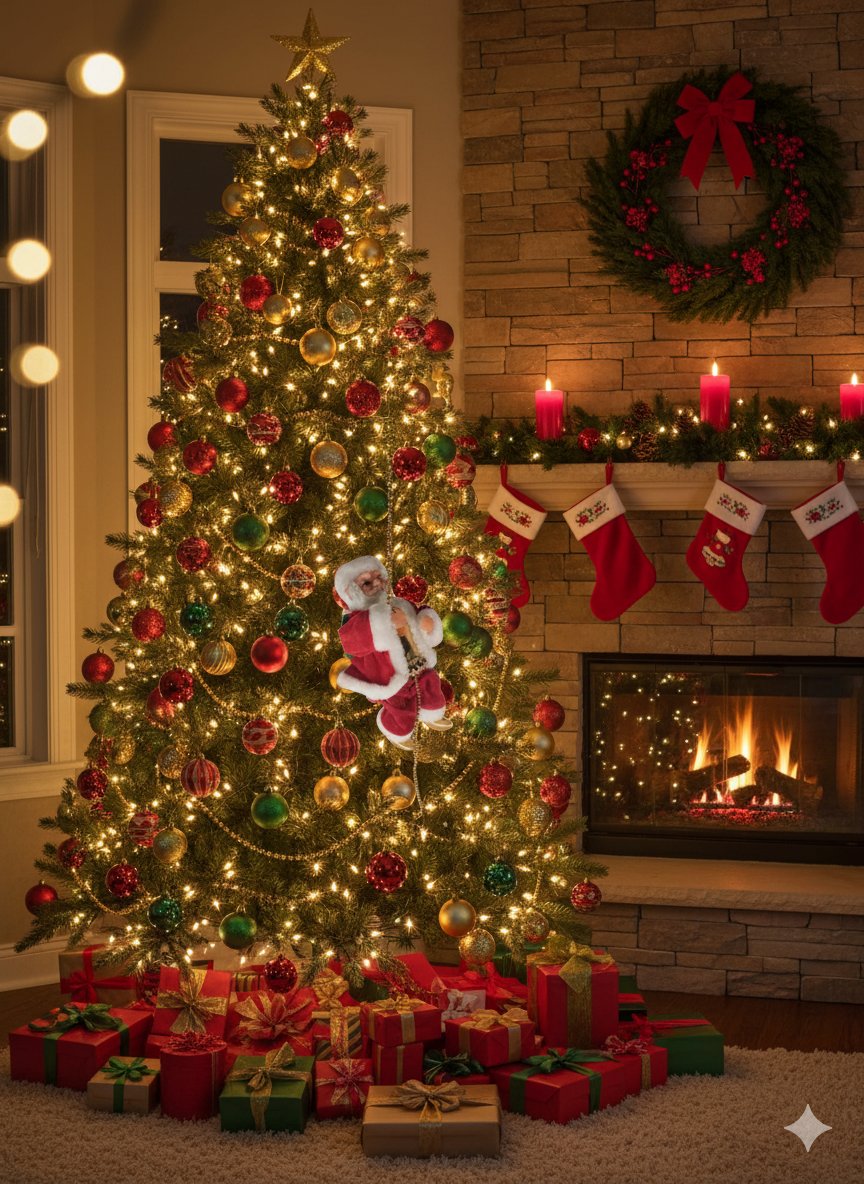 Yılbaşı Figür Noel Baba Zincire Tırmanan Müzikli Model