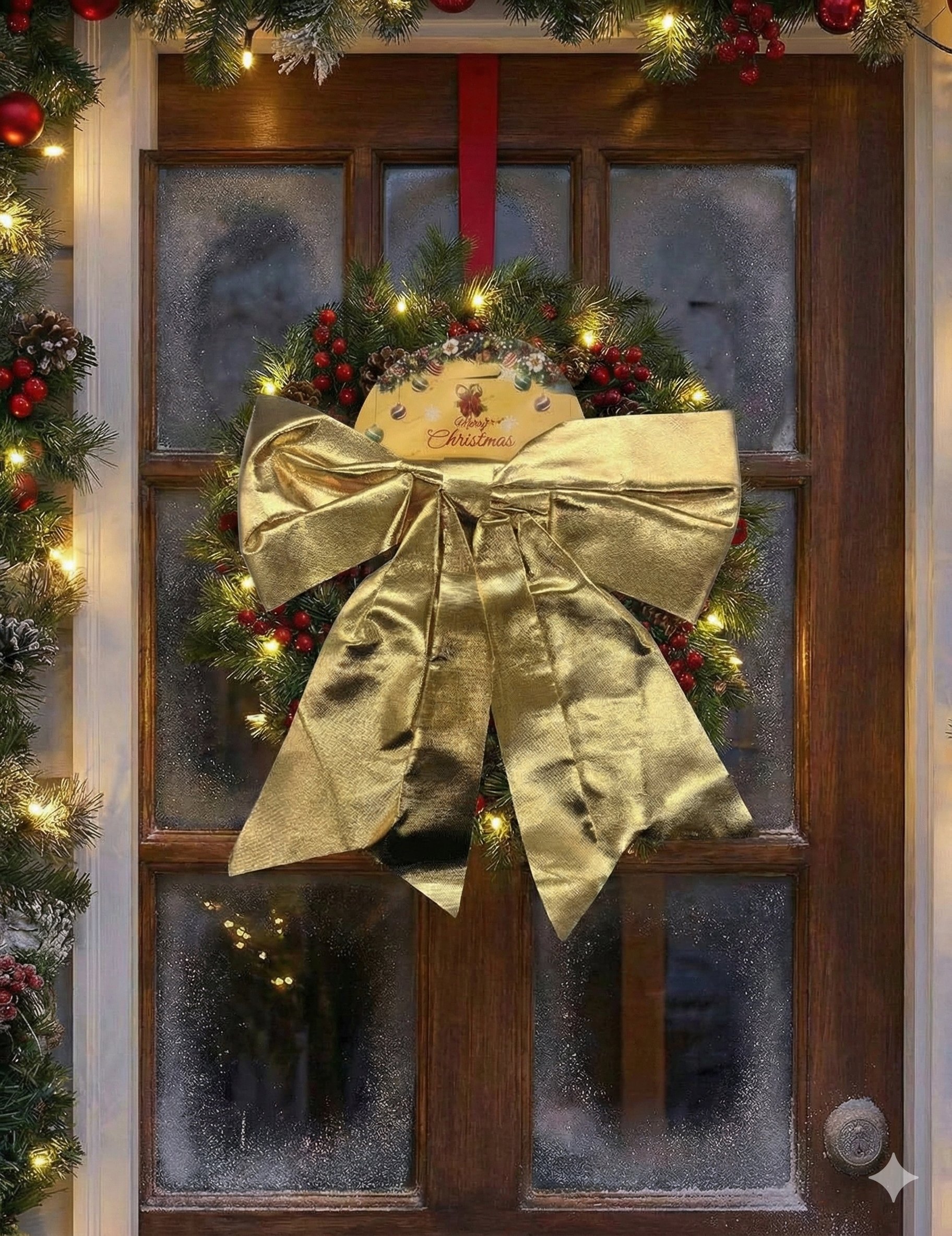 Yılbaşı Fiyonk Saten Parlak 30 Cm Gold