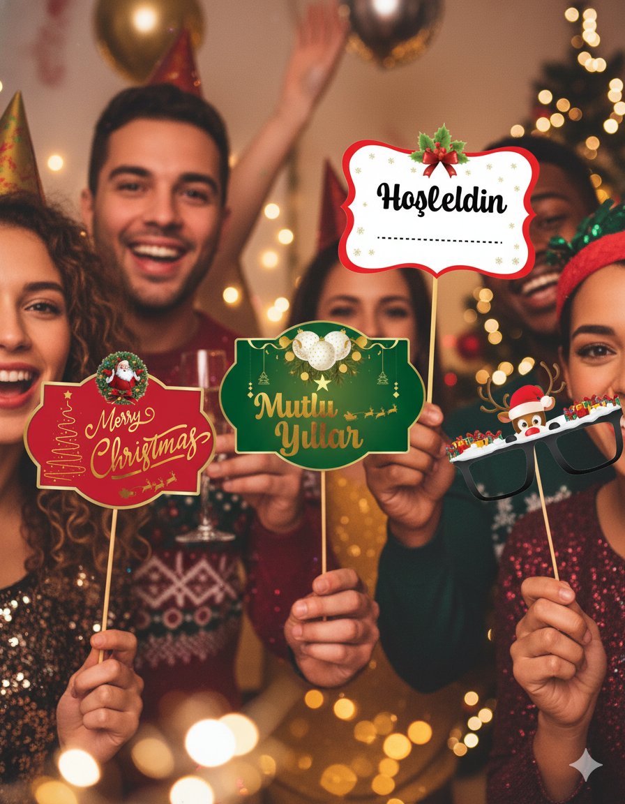 Yılbaşı Konuşma Balonu YENİYILl 5 li Set