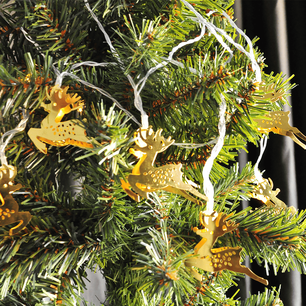 Yılbaşı Led ışık 3metre GEYİK figürlü yılbaşı pilli gün ışığı süsleme ışığı