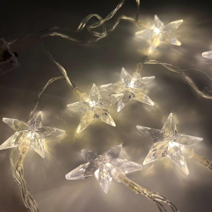 Yılbası Led Işık YILDIZ BOYUTLU 10 ışık 2m.pilli