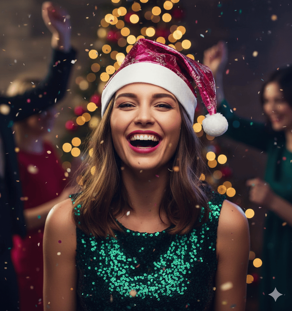 Yılbaşı Şapkası Parlak Kadife Noel Baba Fuşya  Kartanesi Desenli Kafa Tam Tur 58 cm