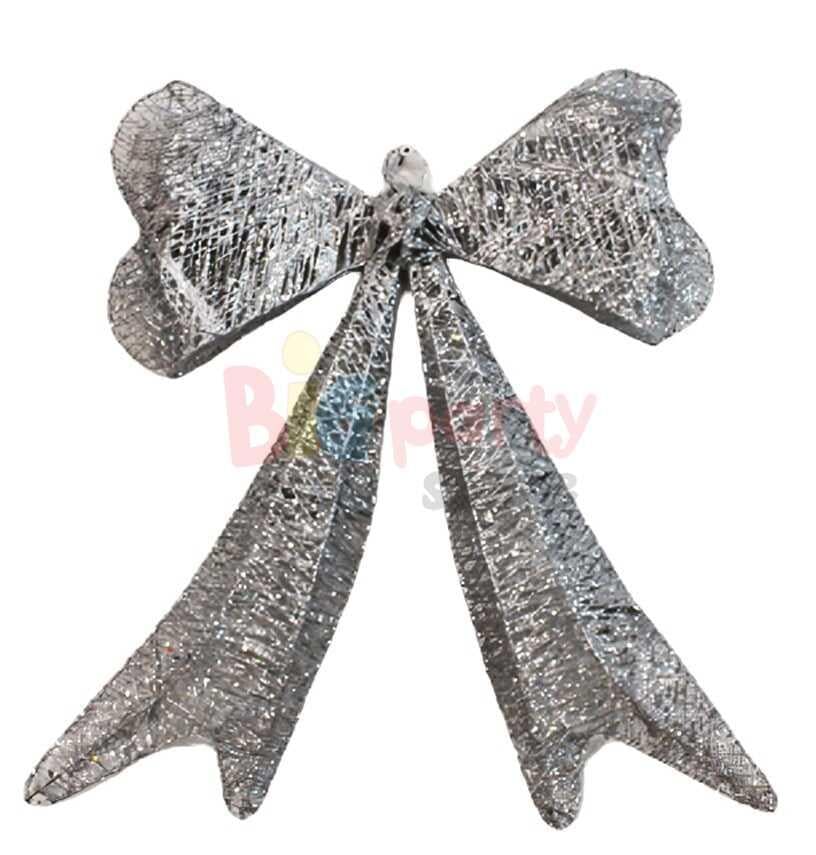 Yılbaşı Tel Fiyonk 50 cm 3 Boyutlu Gümüş Süs