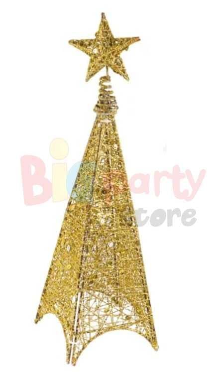 Yılbaşı Tel Kule 120 cm 3 Boyutlu Altın