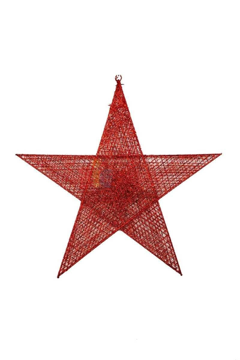 Yılbaşı Tel Yıldız 40 cm Kırmızı 