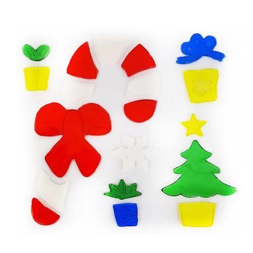 Yılbaşı Temalı jel stickers baston şekerli    