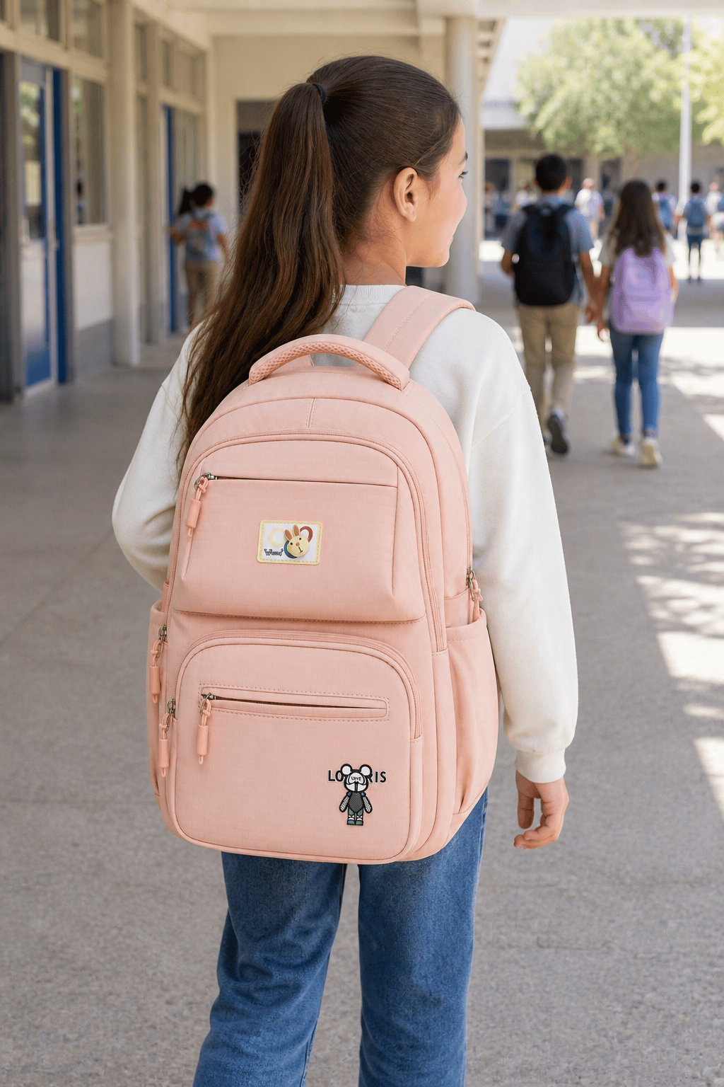 Young 51634 4 gözlü okul-srt çanta PEMBE Tavşanlı