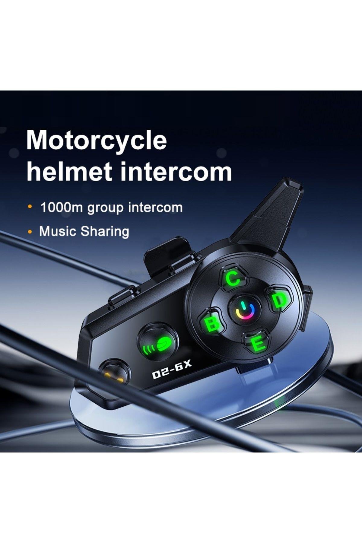 6 Kişi Eşleşmeli    2 Kişi Uyumlu Konuşmalı Motosiklet İntercom 500m Mesafeli Müzik Paylaşımlı