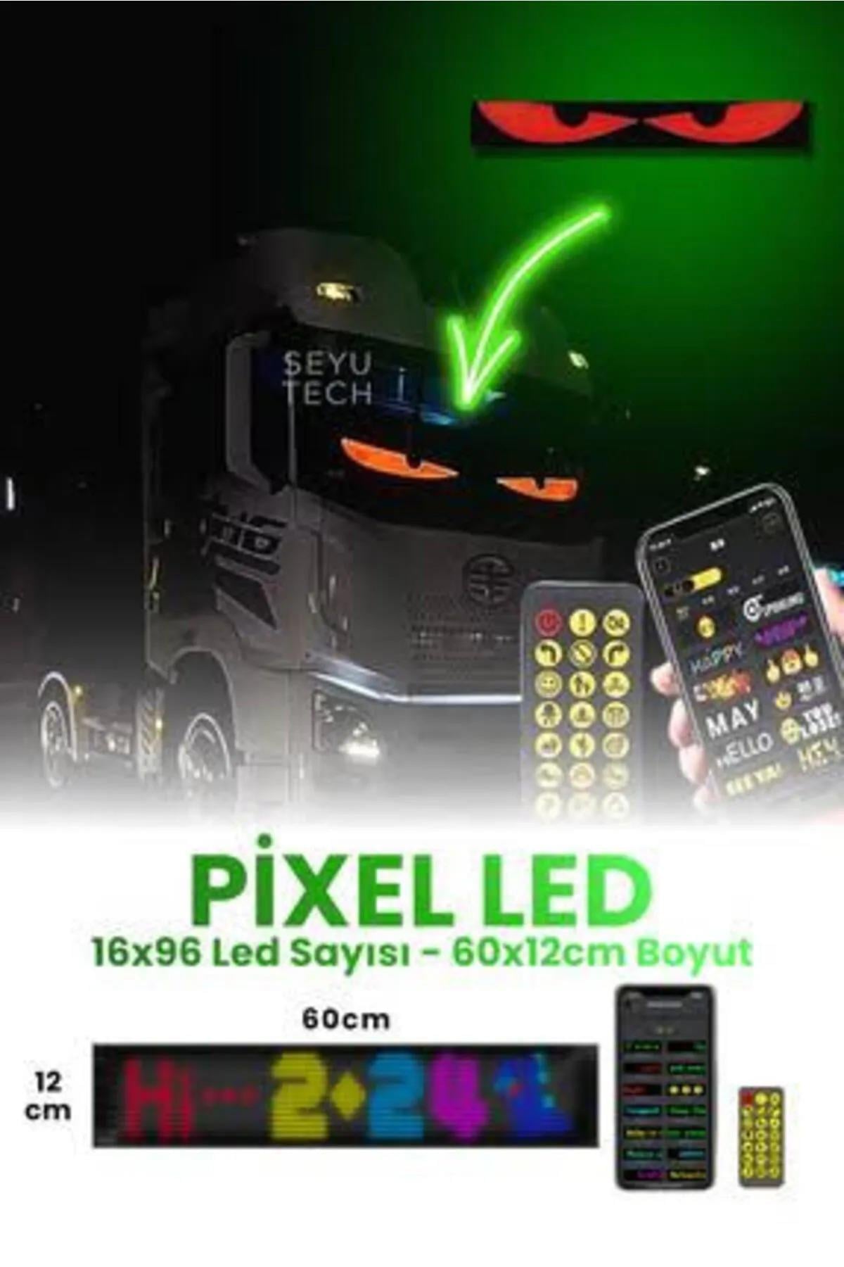 64 CM Led Panel Yazı Yazan Telefon Kontrollü Led Ekran Kamyon Otobüs iş Yeri Araba Cam Duvar