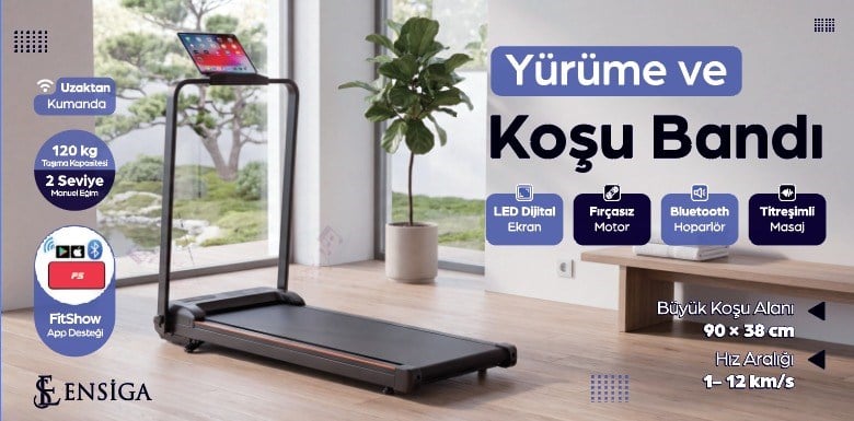 Ensiga Titreşimli Masaj Eksta Özellikli Yürüme Pedi & Koşu Bandı