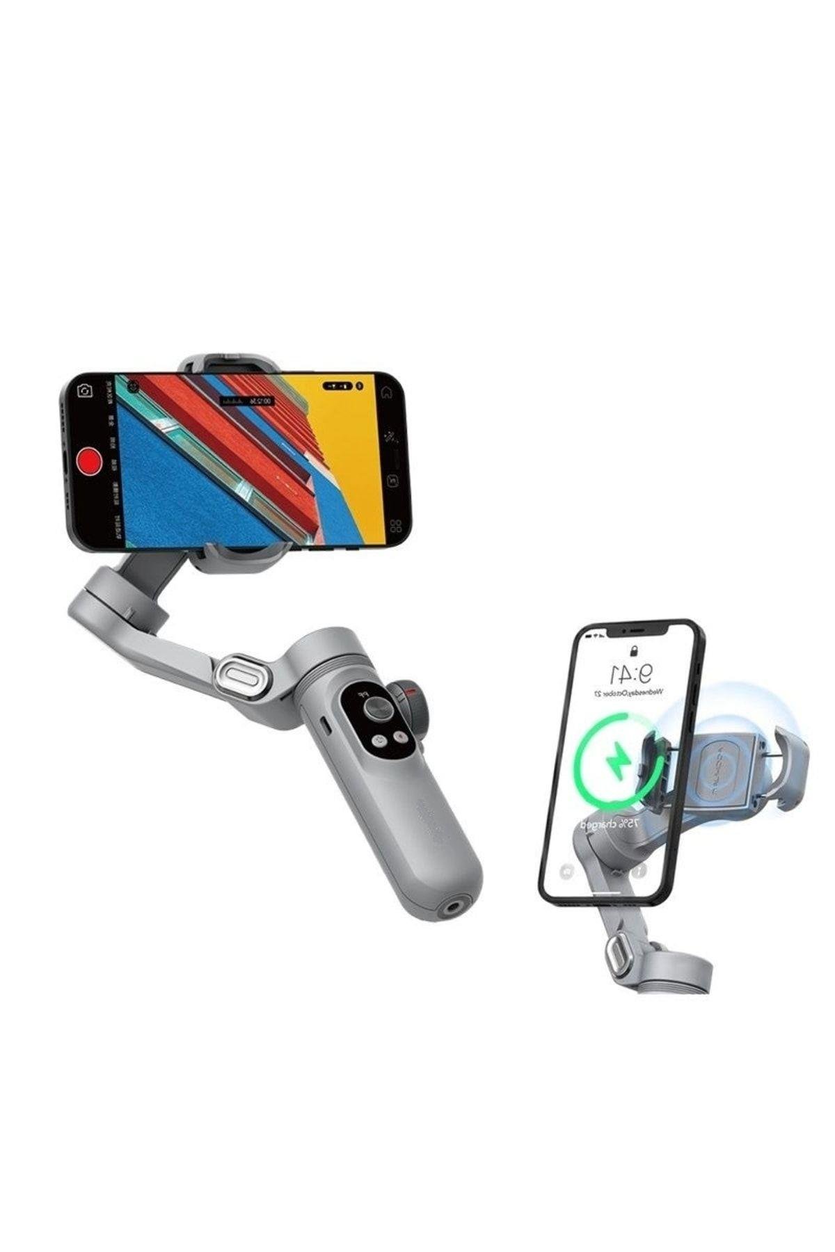 Gimball Gri Cep Telefon Sabitleyici Katlanabilir Ios/android Yüz Izleme Sabitleyici X Anti Shake