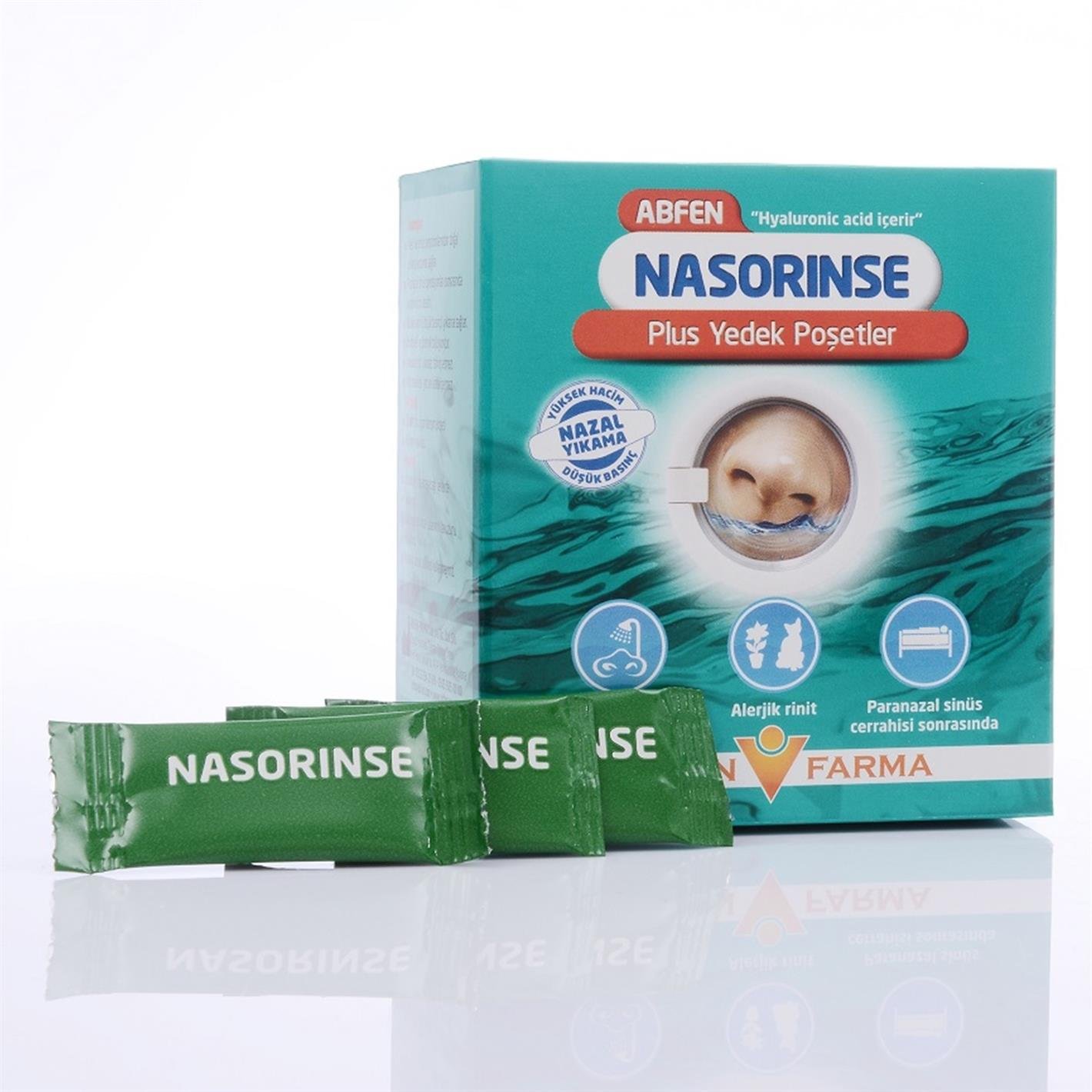 Abfen Nasorinse Plus Yetişkin Sinüs Kit 50 Yedek Poşet (yeşil küçük)