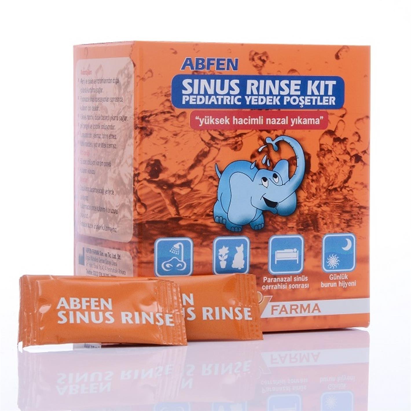 Abfen Sinus Rinse Kit Pediatric 50 Yedek Poşet (turuncu küçük)