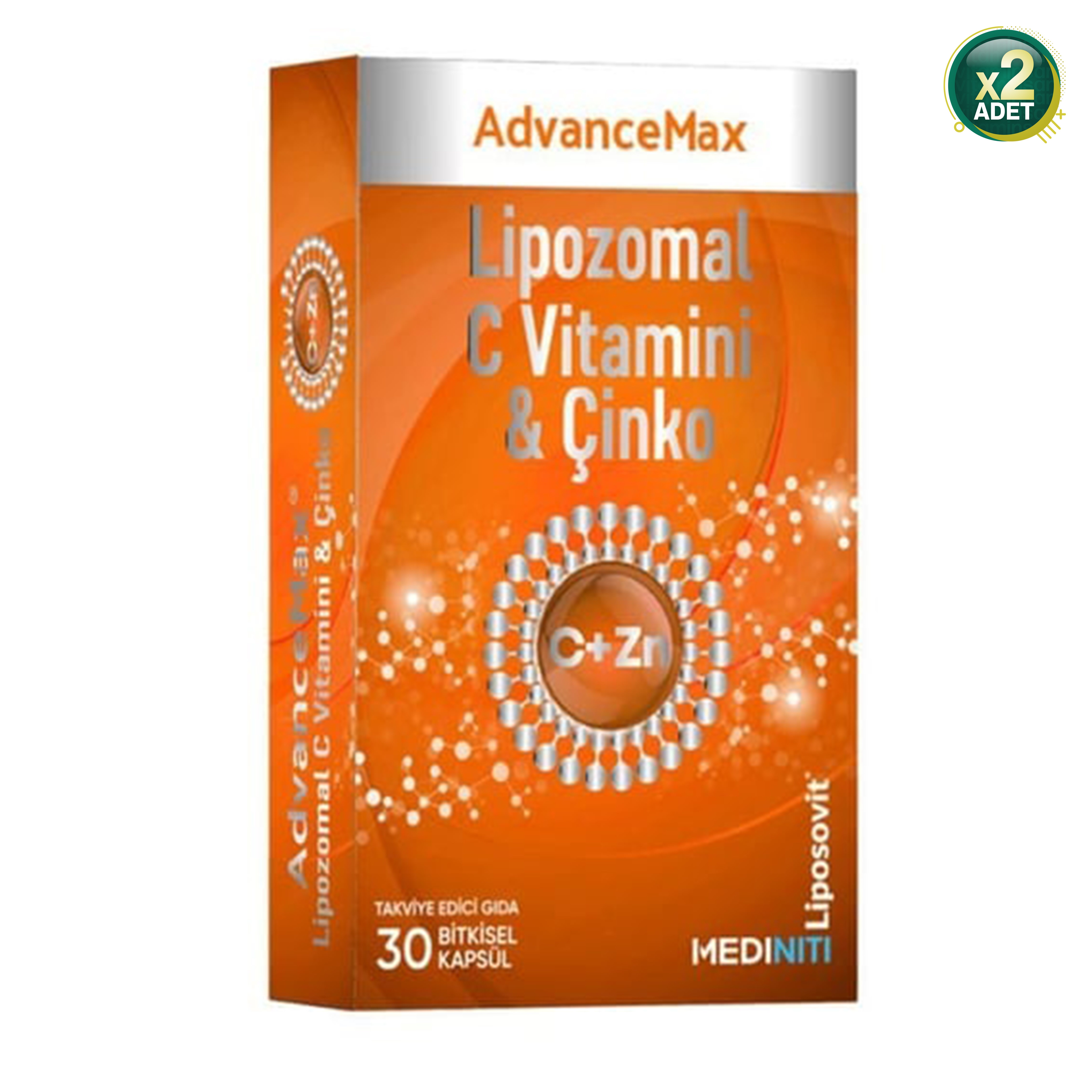 Advancemax Lipozomal C Vitamini + Çinko 30 Kapsül 2 Adet
