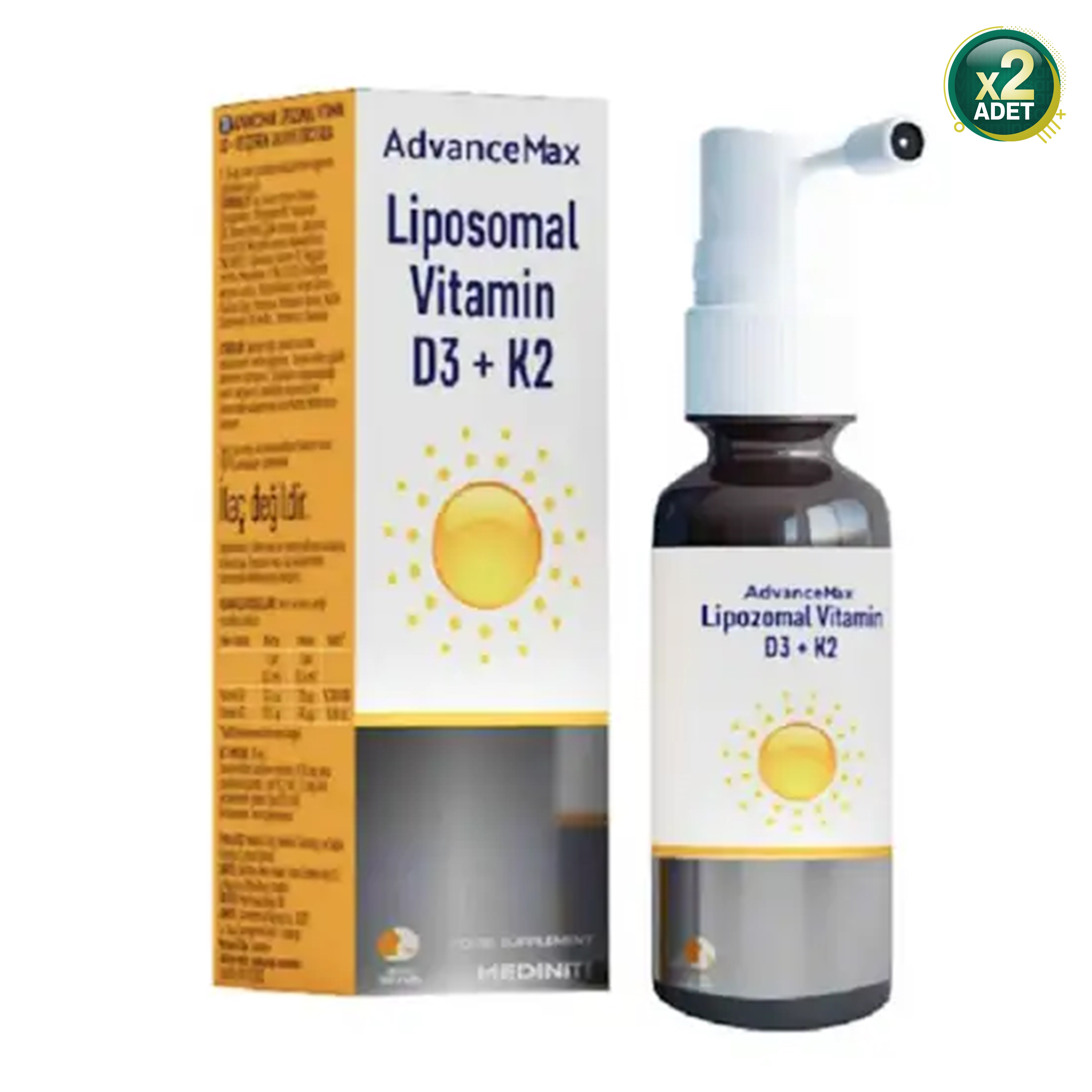 Advancemax Lipozomal D3K2 Sprey 30 ml 2 Adet