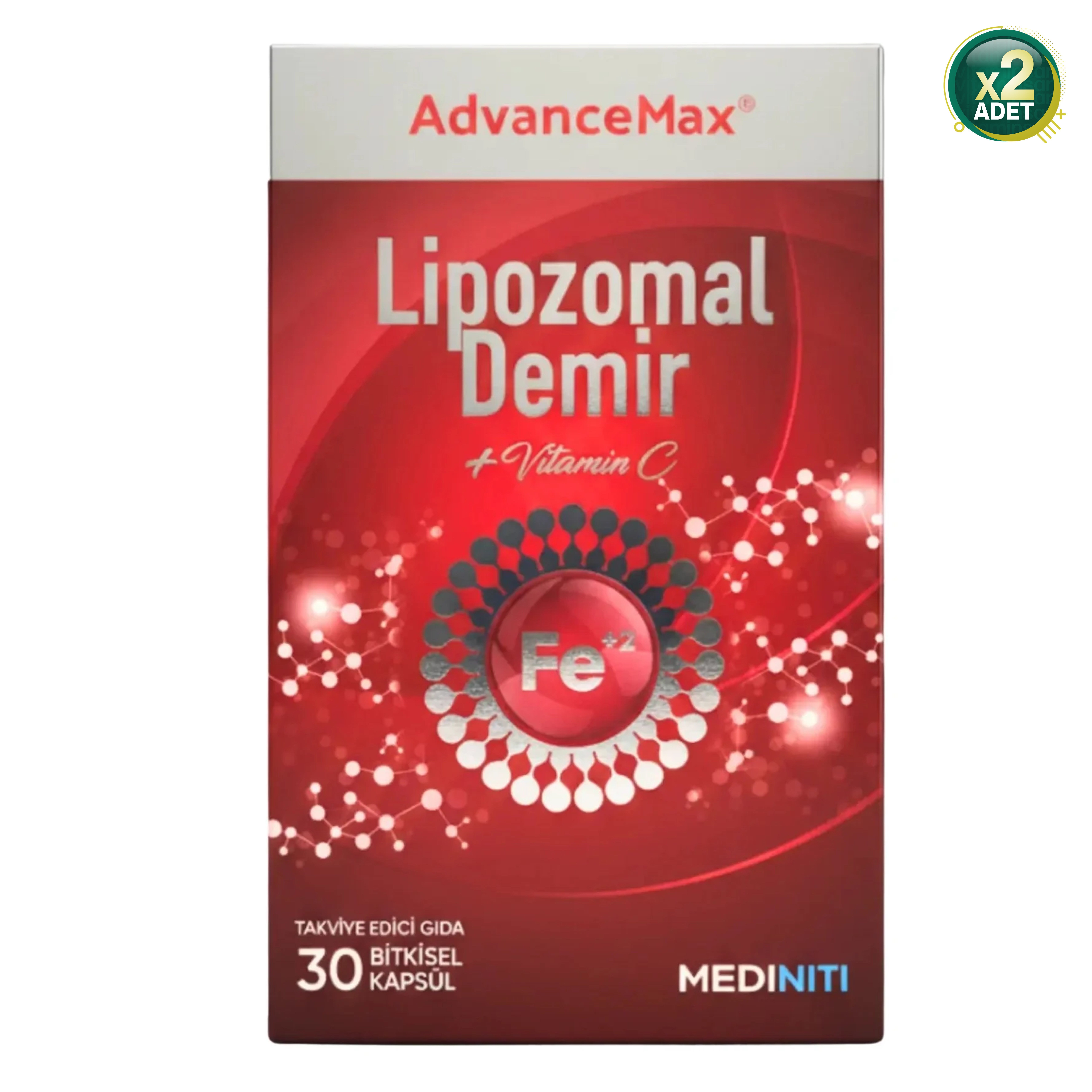Advancemax Lipozomal Demir 30 Kapsül 2'li Paket
