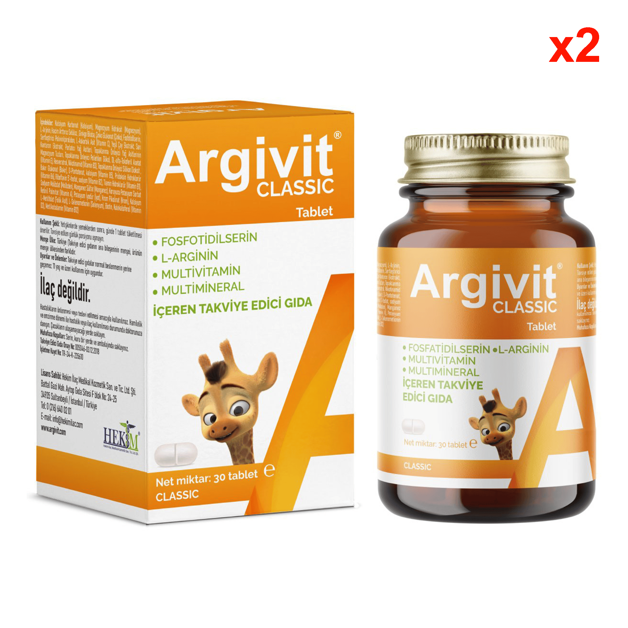 Argivit Classic Takviye Edici Gıda 30 Tablet 2 Adet