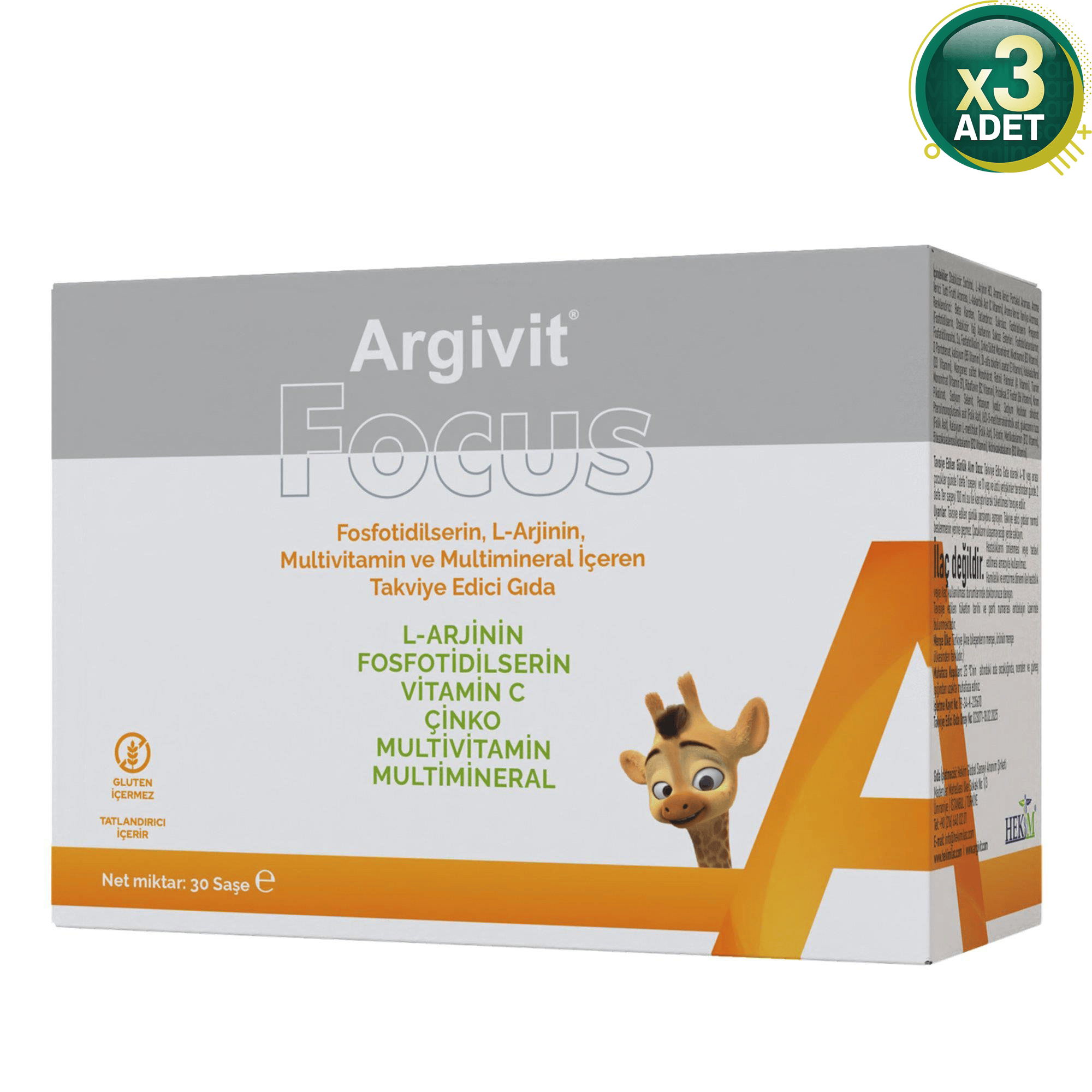 Argivit Focus 30 Saşe - 3 Adet (90 Saşe)