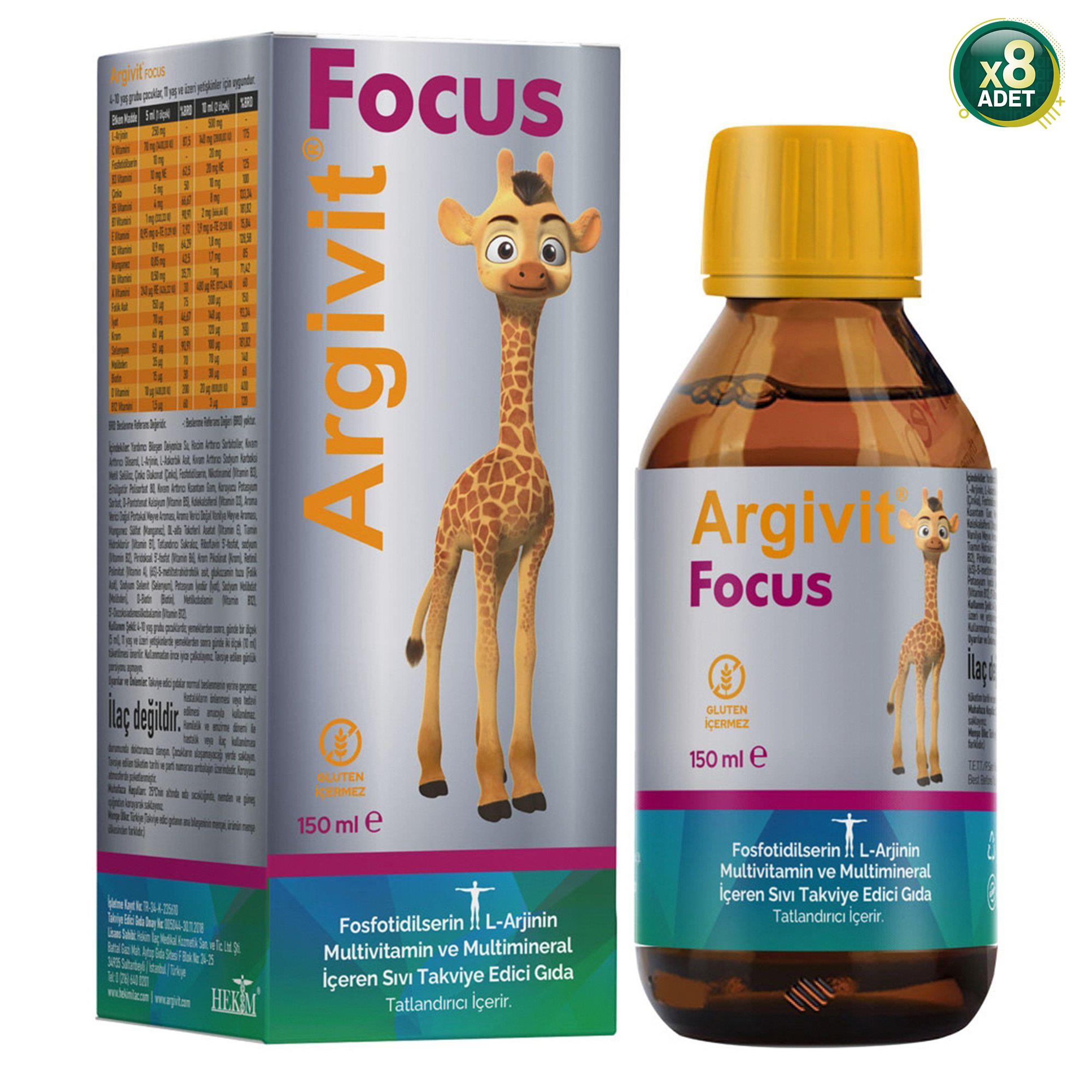 Argivit Focus Şurup 150 Ml 8 Adet