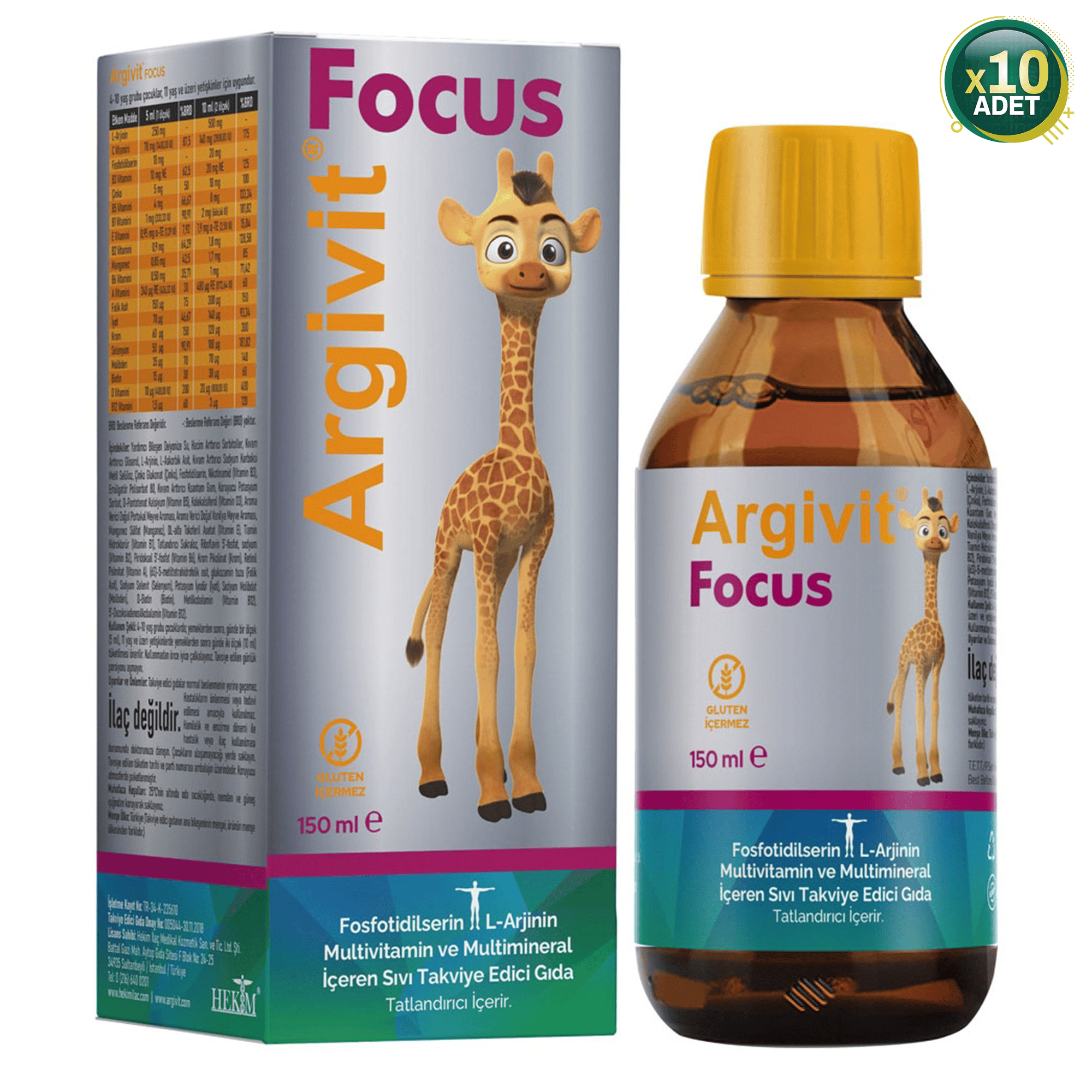 Argivit Focus Takviye Edici Gıda 150 ml 10 Adet