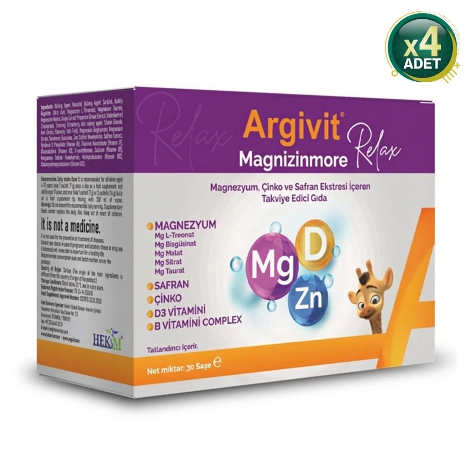 Argivit Magnizinmore Rlx 30 Saşe 4 Adet