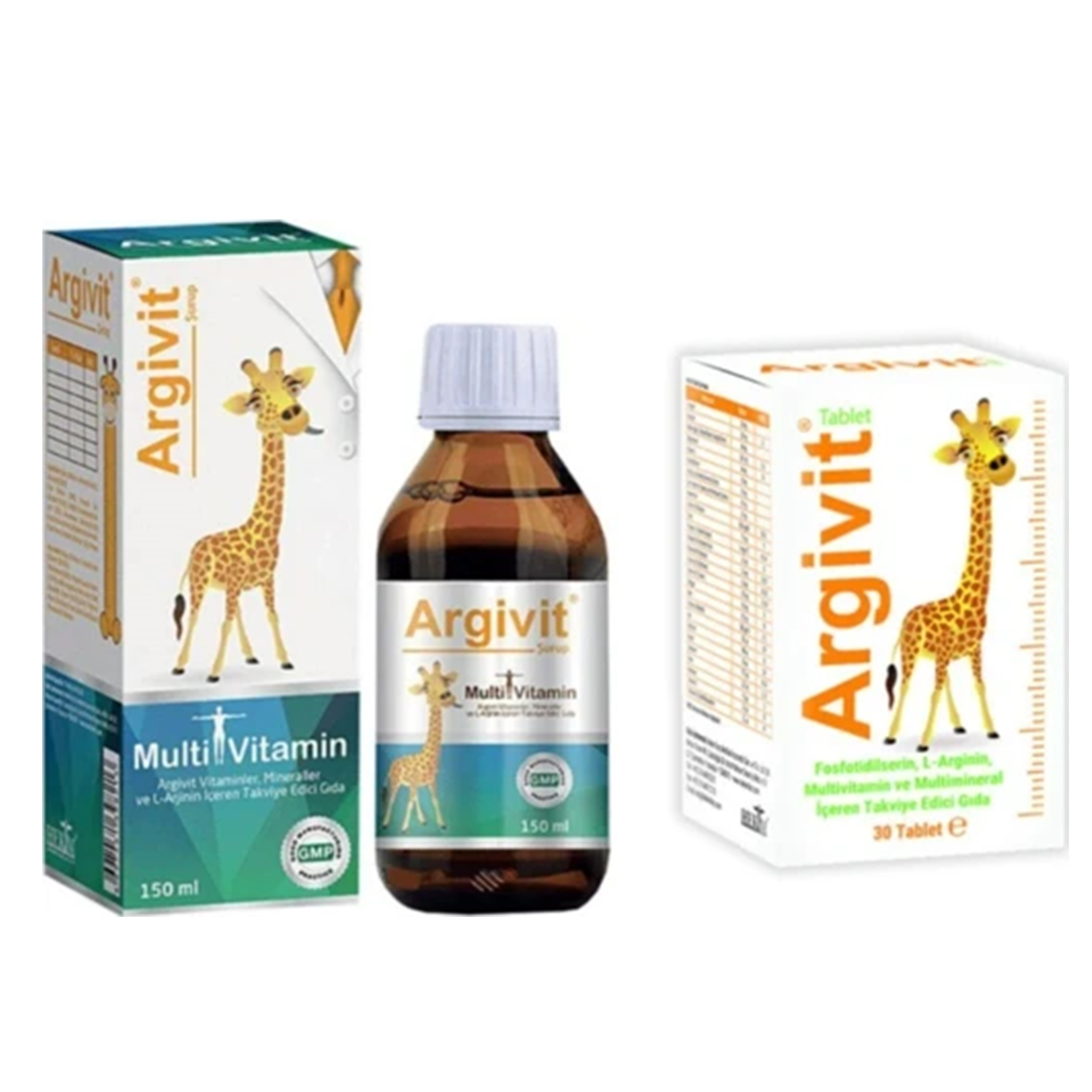 Argivit Multivitamin Şurup 150 Ml + Tablet 30'lu Boy Uzamasına Yardımcı Ve Iştah Düzenleyici