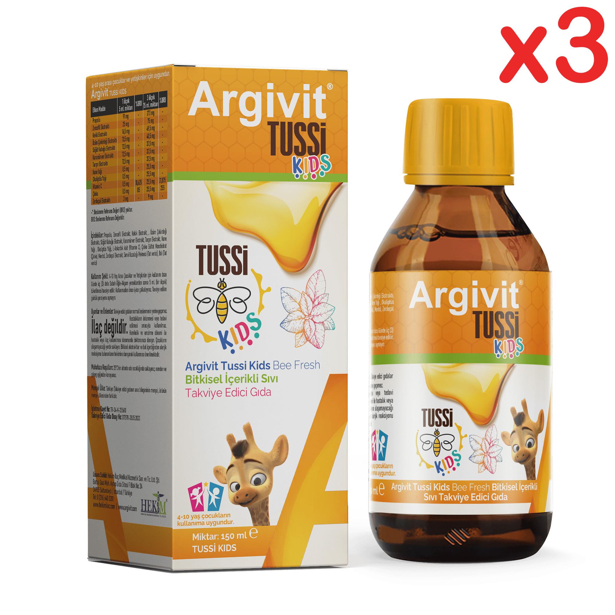 Argivit Tussi Kids 150 ml 3 Adet