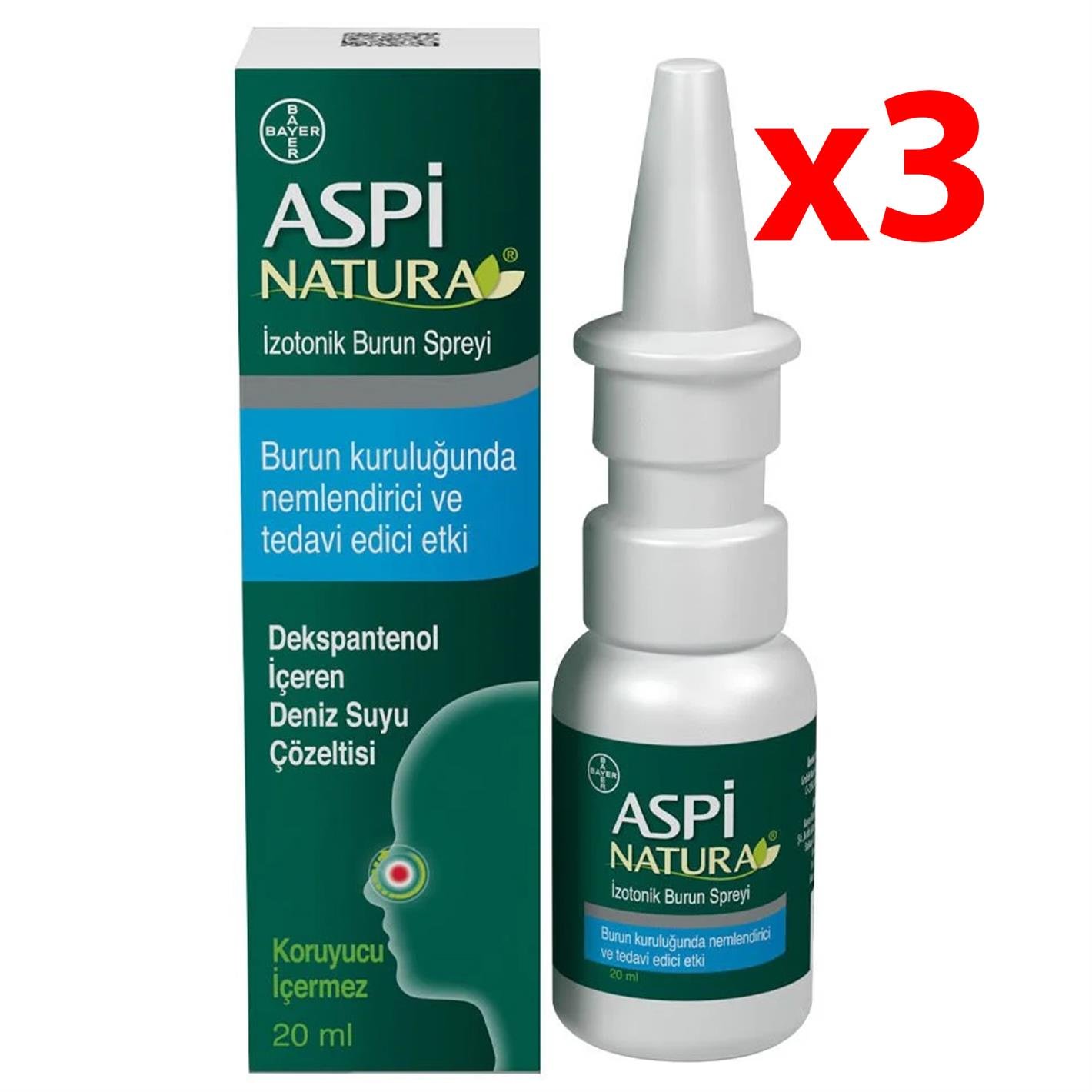 Aspinatura İzotonik Burun Spreyi 20 ml 3 Adet