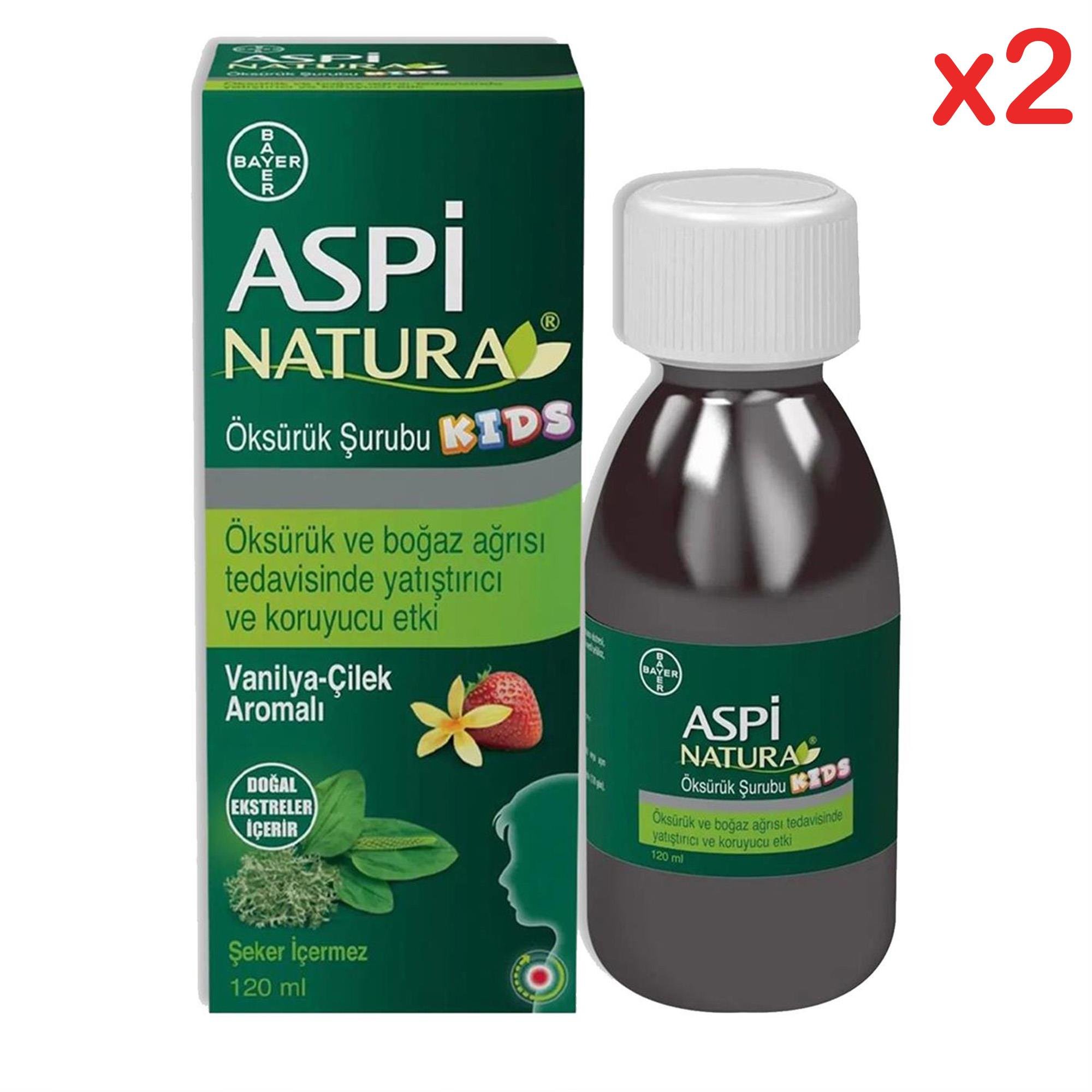 Aspinatura Kids Öksürük Şurubu Vanilya & Çilek 120 m 2 Adet