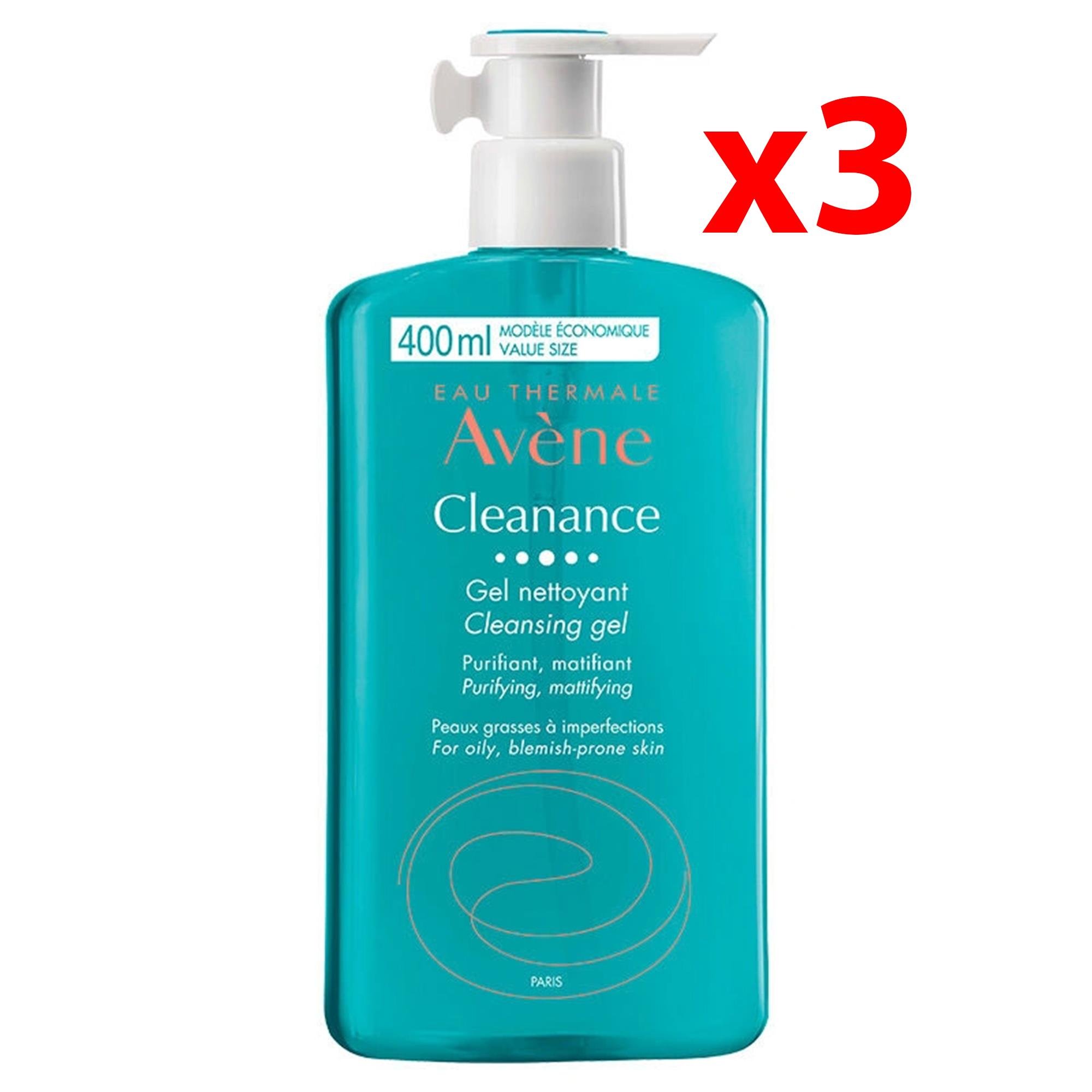 Avene Cleanance Yüz ve Vücut Temizleme Jeli 400 ml 3 Adet