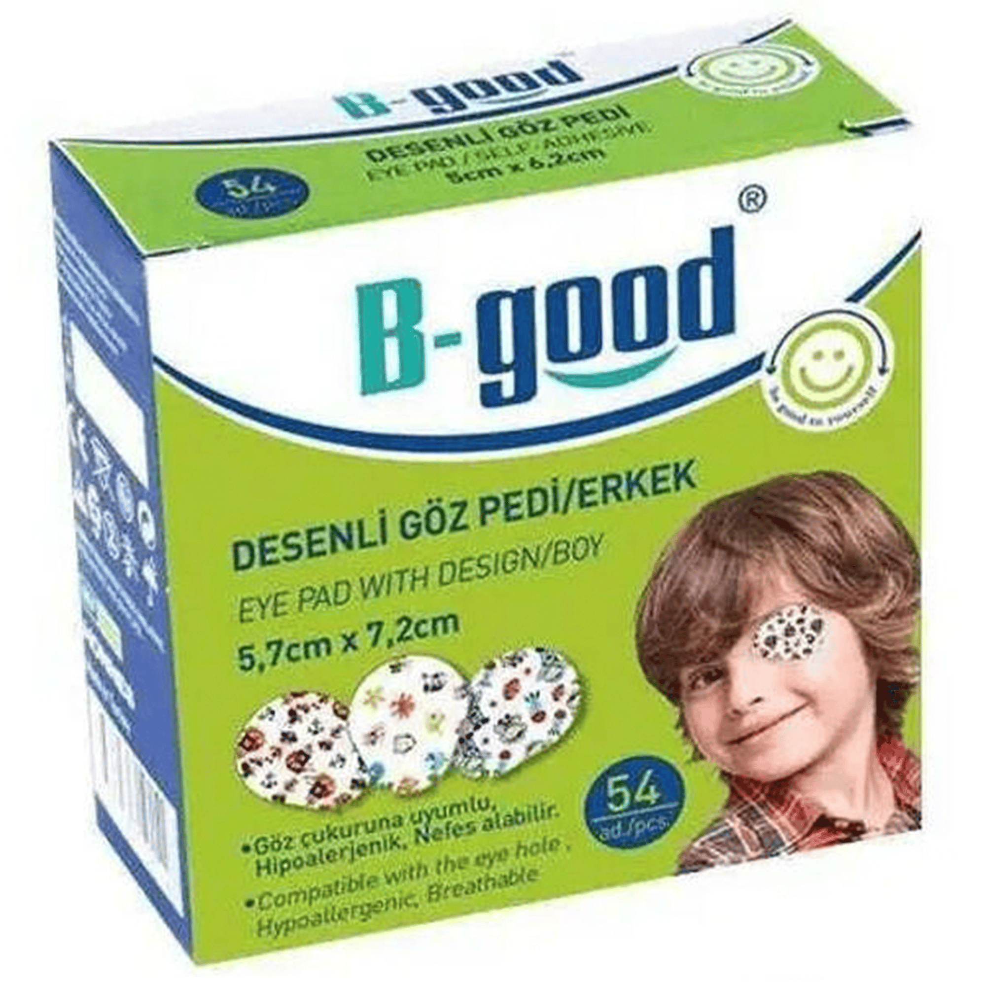 B-Good Göz Pedi Desenli Erkek 5,7 x 7,2 cm 54'lü